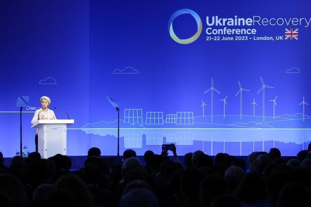 Ursula von der Leyen en la Primera Conferencia para la Reconstrucción de Ucrania