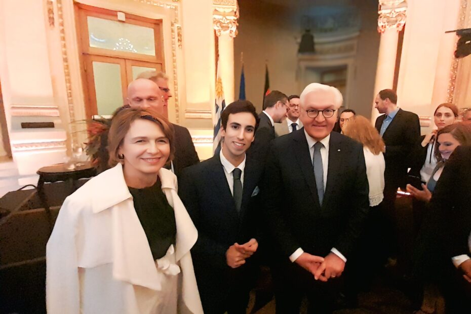 Nahuel Gonzalez con el Presidente Federal Steinmeier